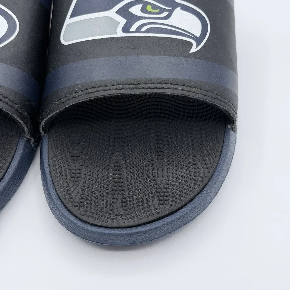 Seattle Seahawks NFL Mens FOCO Slide Sandals Training Camp Gel Slides Sz L 11-12